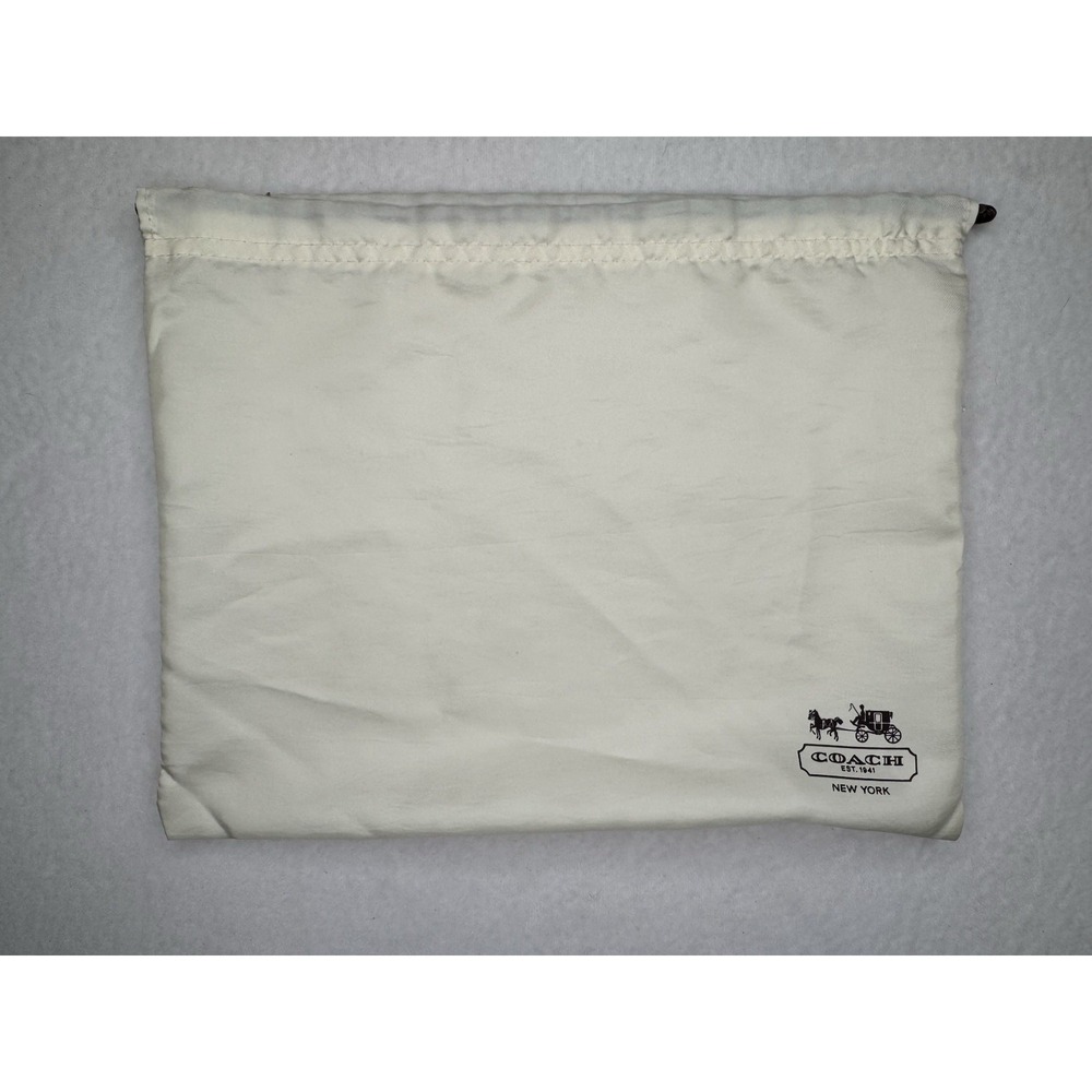 Coach Satin Dust Bag Drawstring Storage Pouch Ivory 14x11 Purse Handbag Shoe Bag